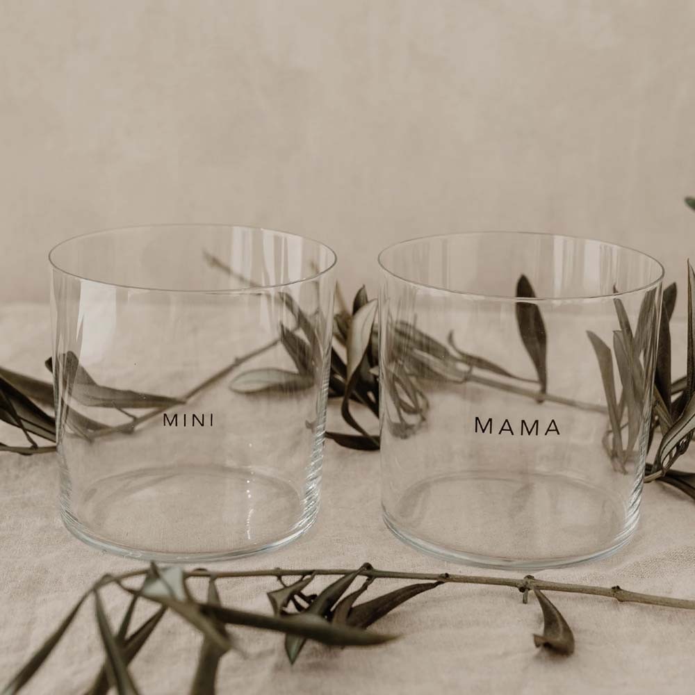 Trinkglas 2er Set Mama & Mini
