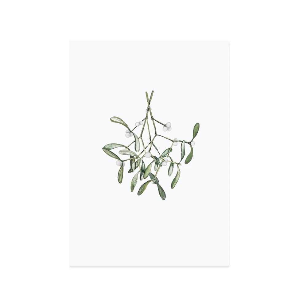 Eulenschnitt Aquarellkarte Mistletoe
